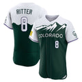 Pouc C.Rockies #8 Ryan Ritter Player Green City Connect Limited Elite Home Stitched Jerseys