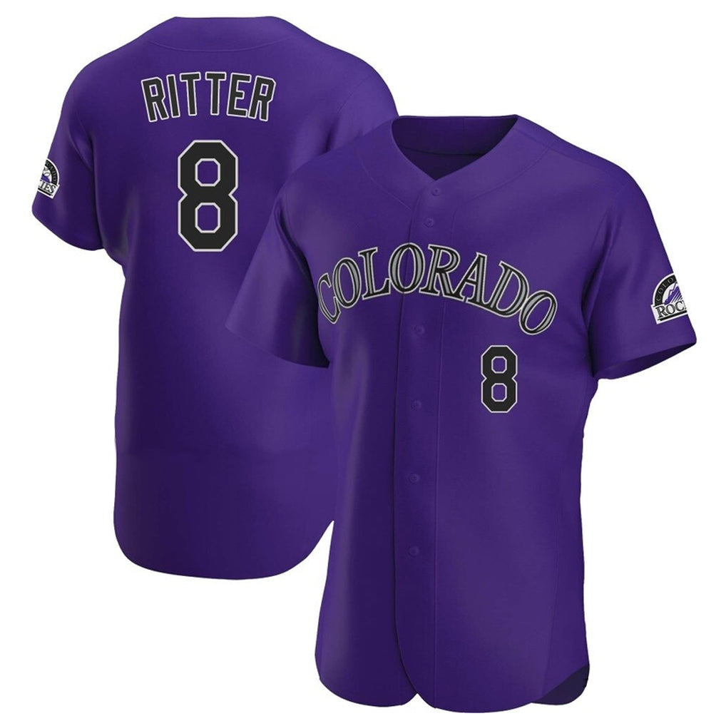 Pouc C.Rockies #8 Ryan Ritter Player Purple Limited Elite Home Stitched Jerseys