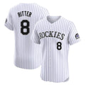 Pouc C.Rockies #8 Ryan Ritter Player White Limited Elite Home Stitched Jerseys