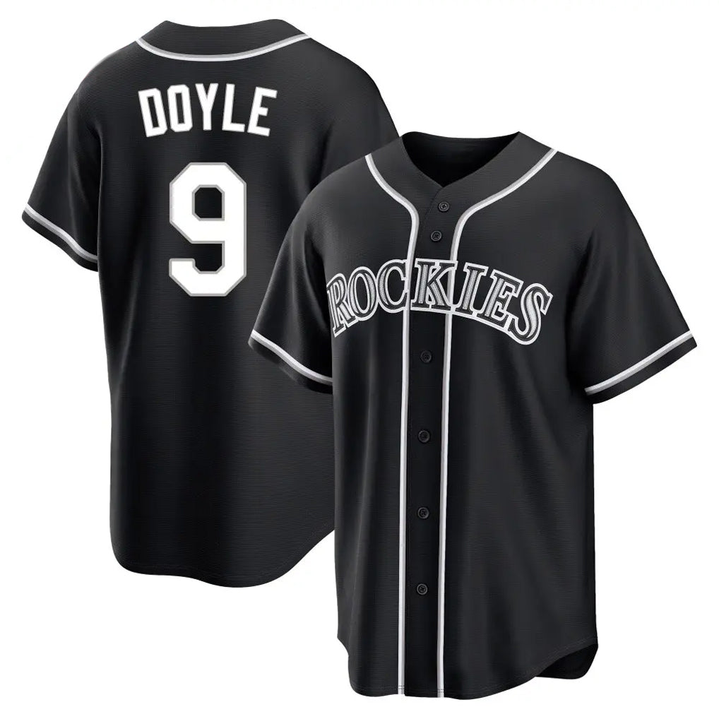 Pouc C.Rockies #9 Brenton Doyle Player Black Fashion Out Home Game Stitched Jerseys