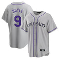Pouc C.Rockies #9 Brenton Doyle Player Gray Game Home Stitched Jerseys