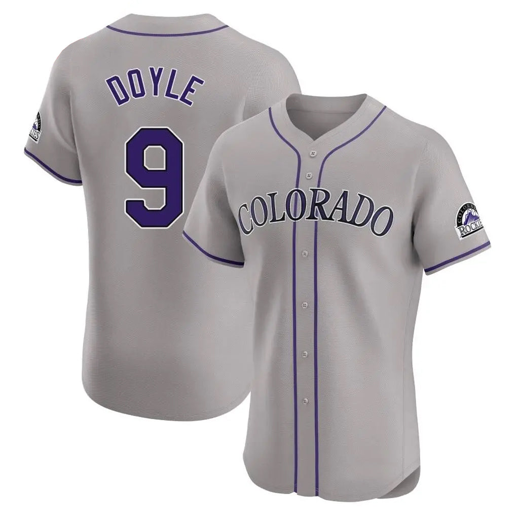 Pouc C.Rockies #9 Brenton Doyle Player Gray Limited Elite Home Stitched Jerseys