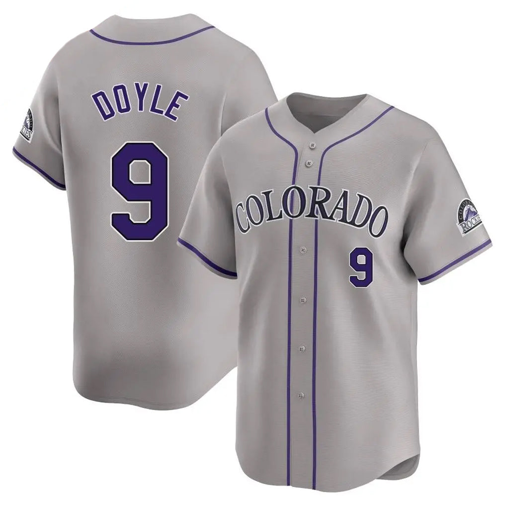 Pouc C.Rockies #9 Brenton Doyle Player Gray Limited Home Stitched Jerseys