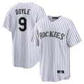 Pouc C.Rockies #9 Brenton Doyle Player White Game Home Stitched Jerseys