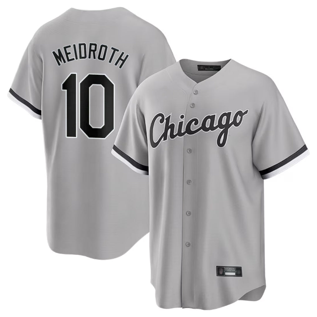 Pouc C.White Sox #10 Chase Meidroth Player Gray Road Limited Home Stitched Jerseys