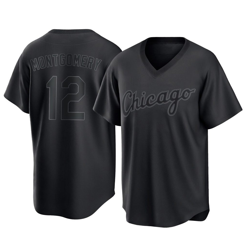 Pouc C.White Sox #12 Colson Montgomery Player Black T-shirt Home Game Stitched Jerseys
