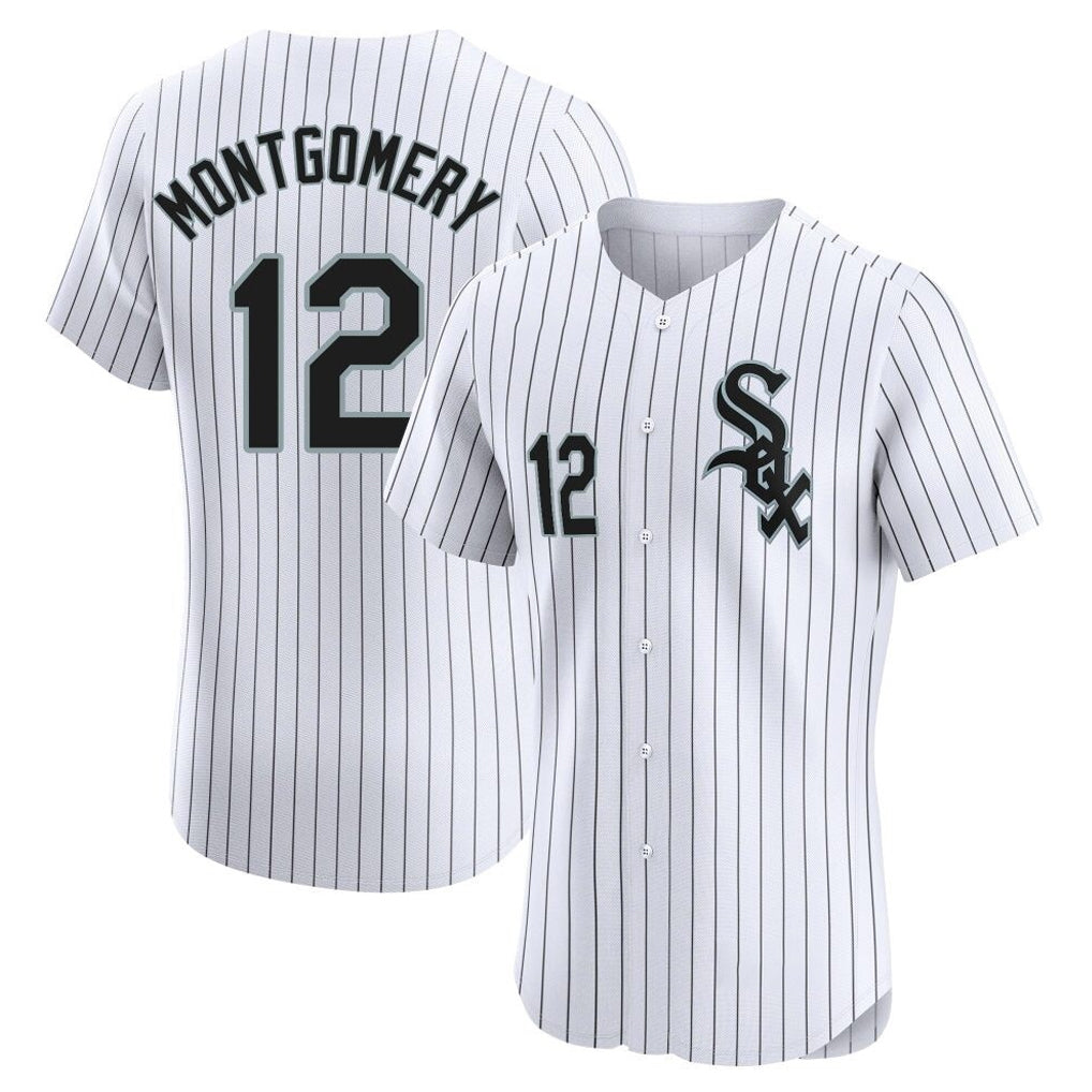 Pouc C.White Sox #12 Colson Montgomery Player White Stripe Limited Elite Home Stitched Jerseys