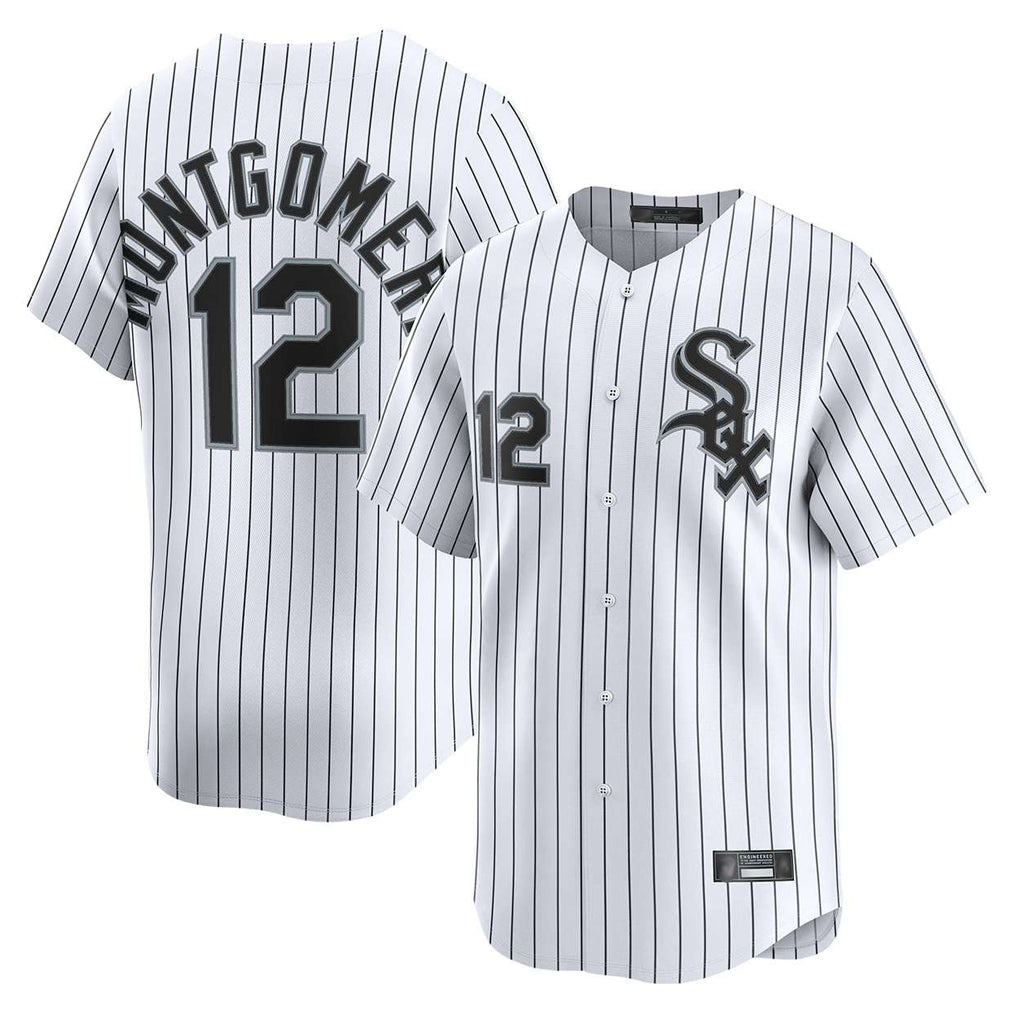 Pouc C.White Sox #12 Colson Montgomery Player White Stripe Limited Home Stitched Jerseys