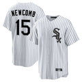 Pouc C.White Sox #15 Sean Newcomb Player White Stripe Home Game Stitched Jerseys
