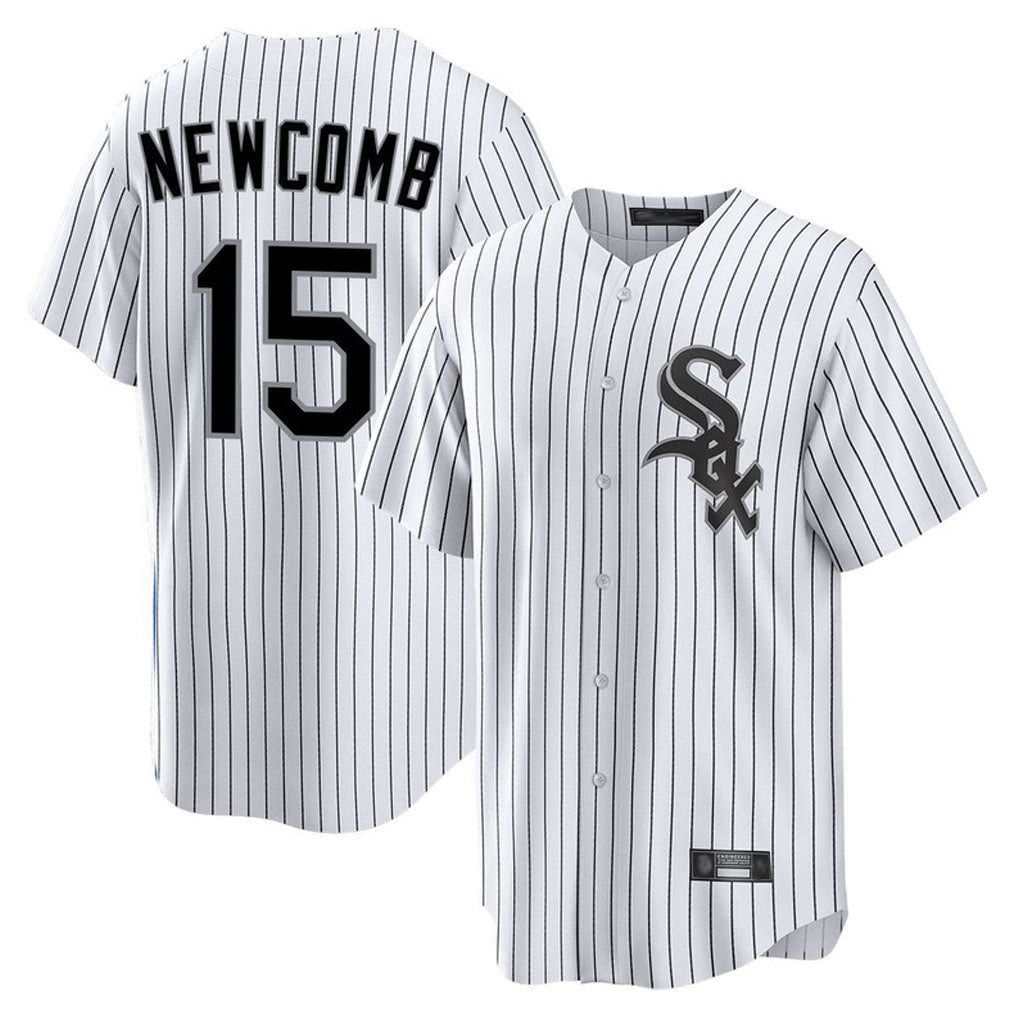 Pouc C.White Sox #15 Sean Newcomb Player White Stripe Home Game Stitched Jerseys