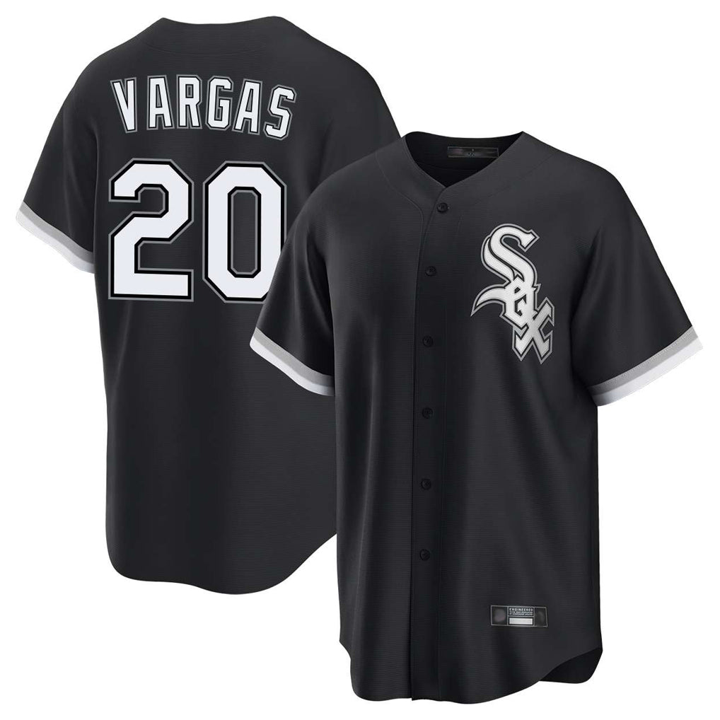 Pouc C.White Sox #20 Miguel Vargas Player Black Home Game Stitched Jerseys