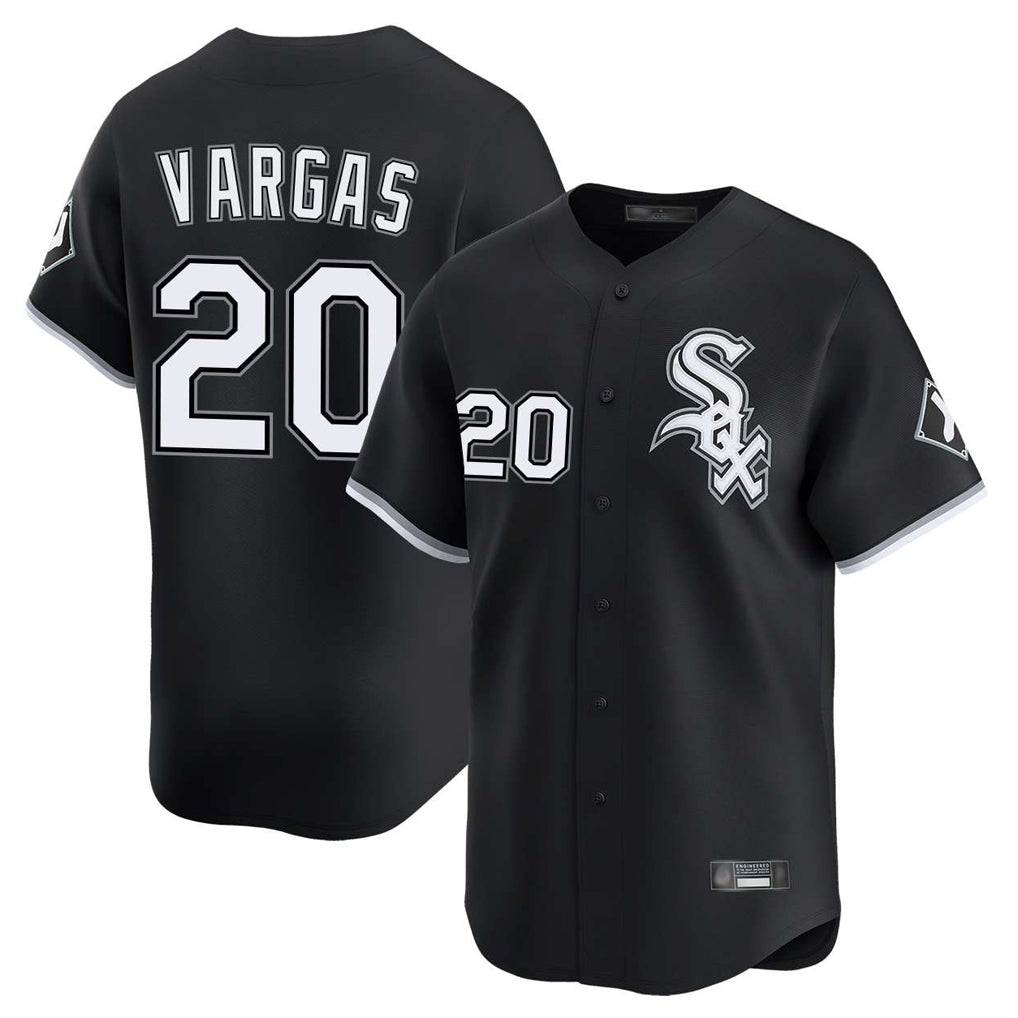 Pouc C.White Sox #20 Miguel Vargas Player Black Limited Home Stitched Jerseys