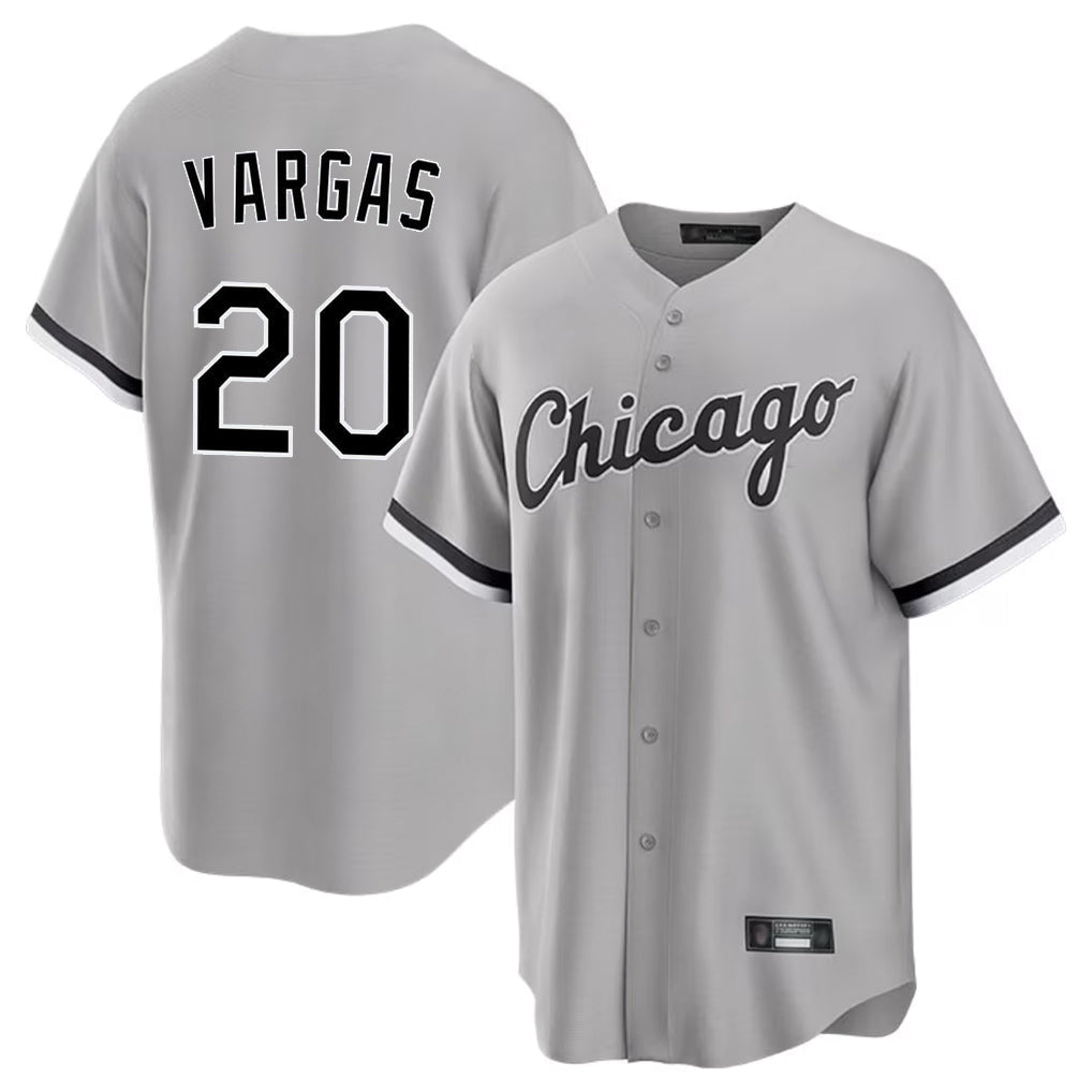 Pouc C.White Sox #20 Miguel Vargas Player Gray Home Game Stitched Jerseys