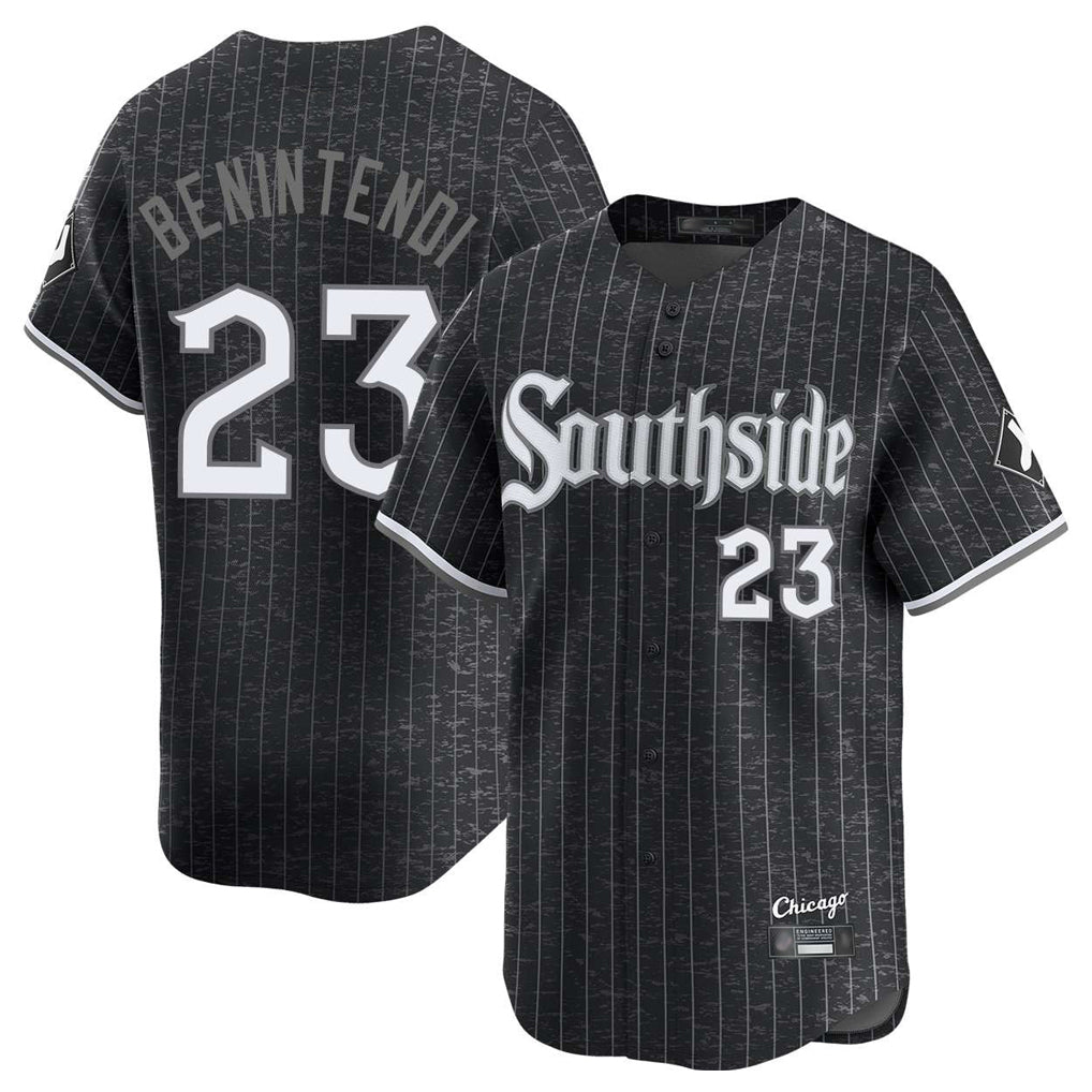 Pouc C.White Sox #23 Andrew Benintendi Player Black City Connect Limited Home Stitched Jerseys