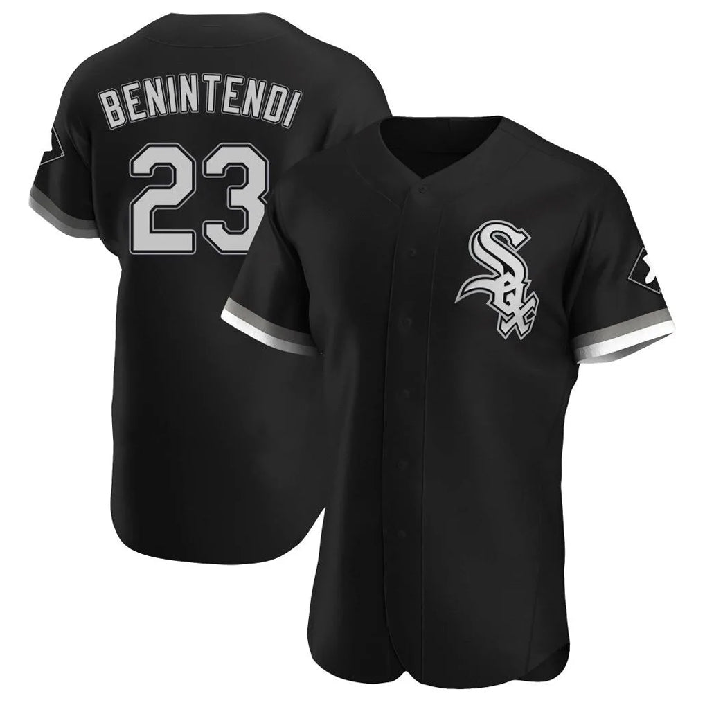 Pouc C.White Sox #23 Andrew Benintendi Player Black Limited Elite Home Stitched Jerseys
