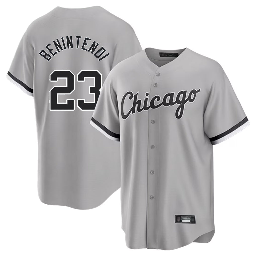 Pouc C.White Sox #23 Andrew Benintendi Player Gray Home Game Stitched Jerseys