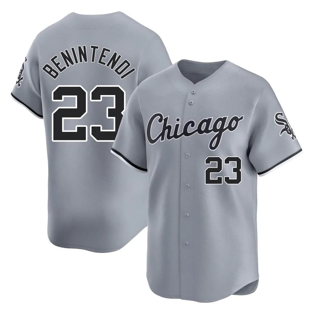 Pouc C.White Sox #23 Andrew Benintendi Player Gray Road Limited Home Stitched Jerseys