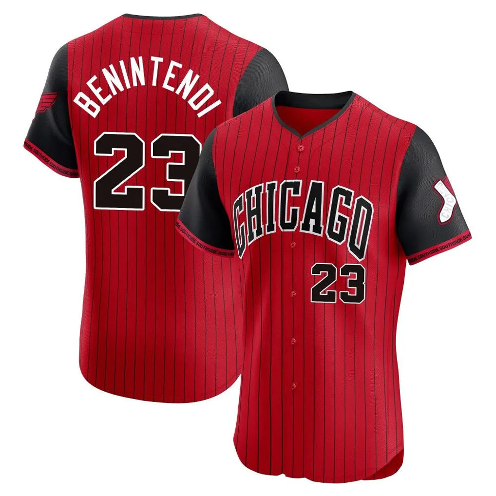 Pouc C.White Sox #23 Andrew Benintendi Player Red City Connect Limited Elite Home Stitched Jerseys