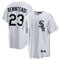Pouc C.White Sox #23 Andrew Benintendi Player White Stripe Home Game Stitched Jerseys