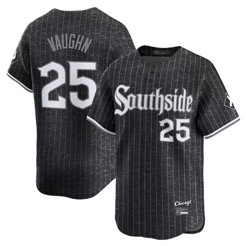 Pouc C.White Sox #25 Andrew Vaughn Player Black City Connect Limited Home Stitched Jerseys