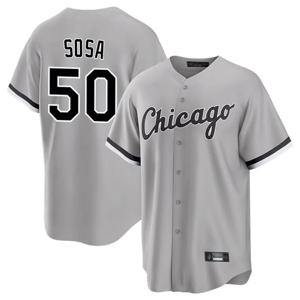 Pouc C.White Sox #50 Lenyn Sosa Player Gray Home Game Stitched Jerseys