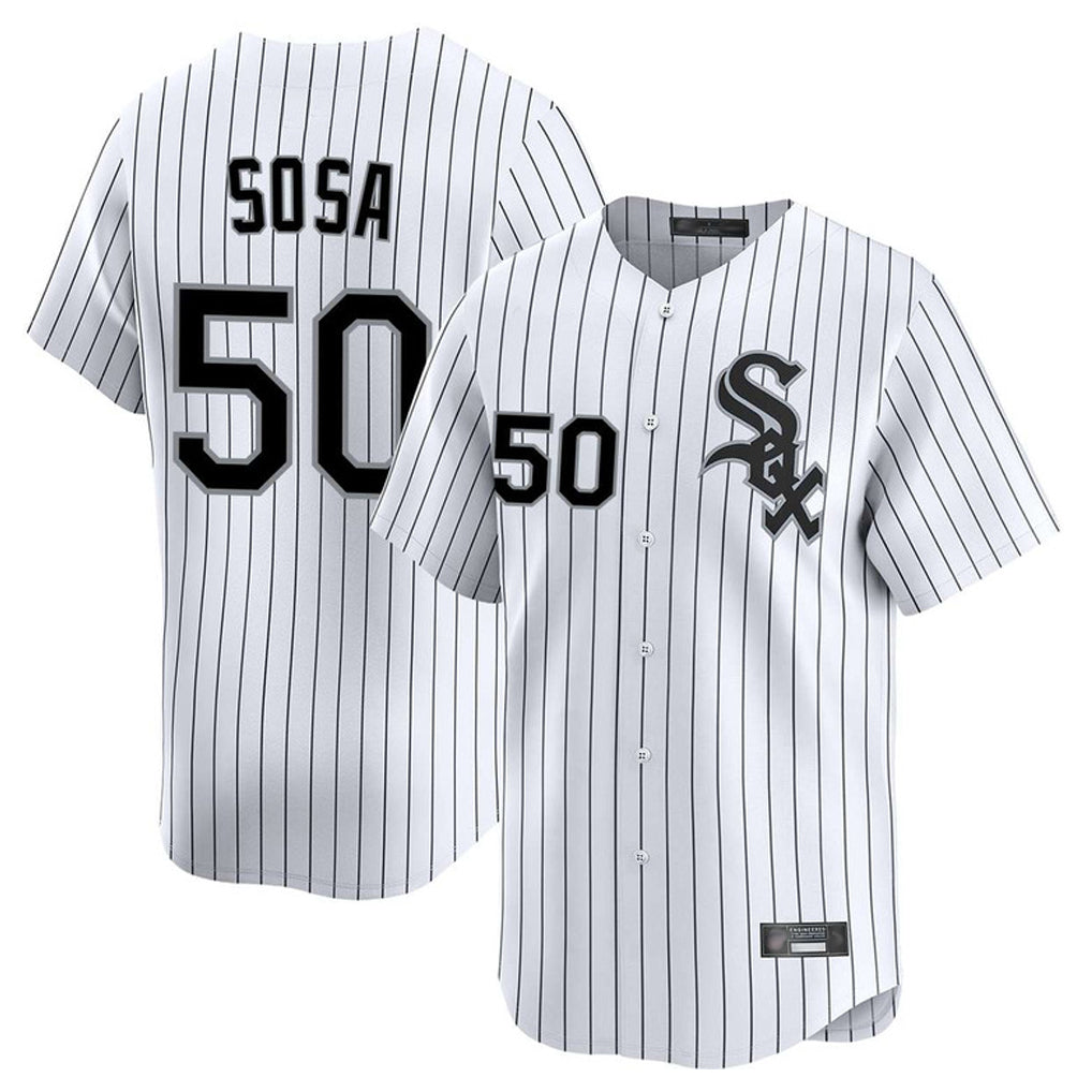 Pouc C.White Sox #50 Lenyn Sosa Player White Stripe Limited Home Stitched Jerseys