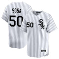 Pouc C.White Sox #50 Lenyn Sosa Player White Stripe Limited Home Stitched Jerseys