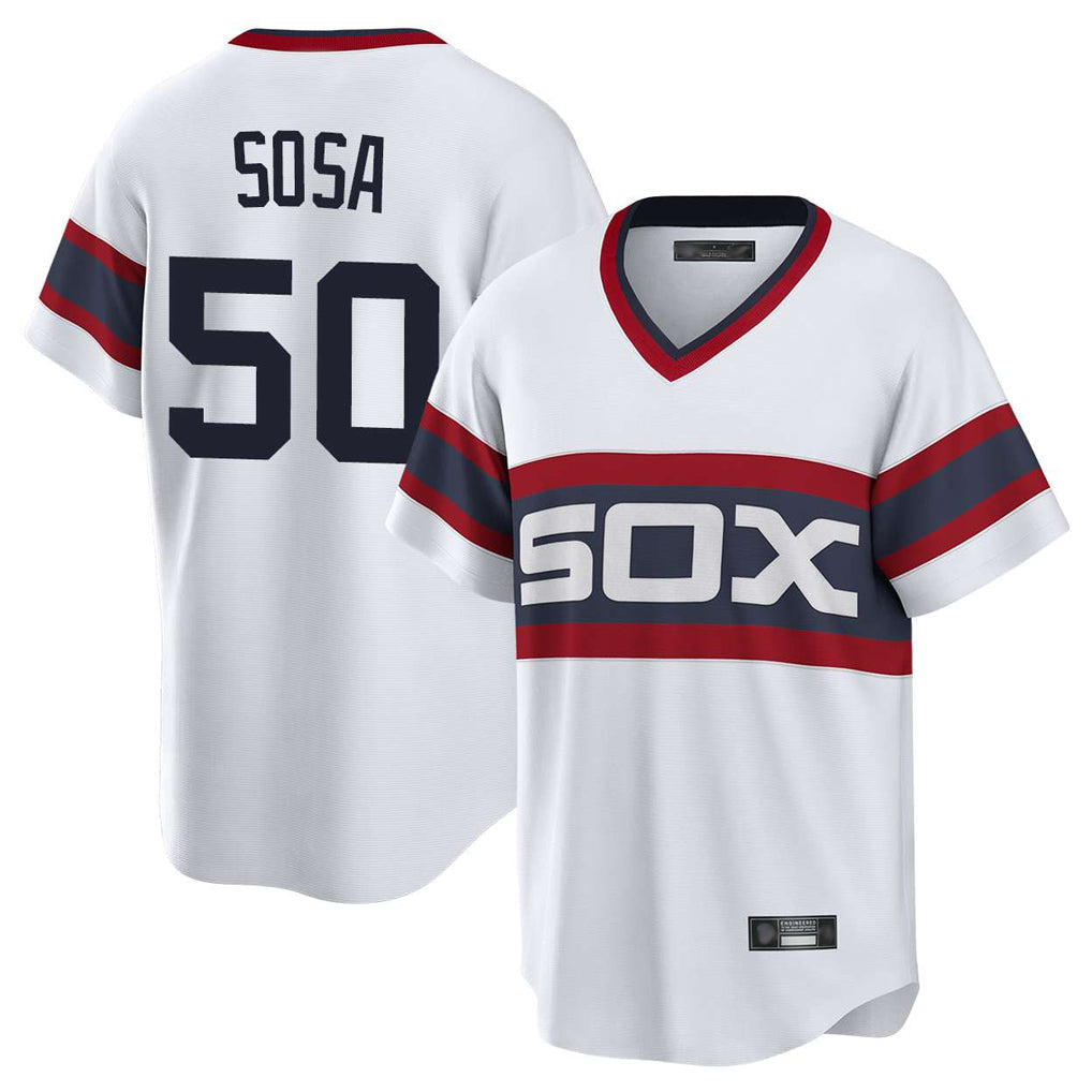 Pouc C.White Sox #50 Lenyn Sosa Player White T-shirt Home Game Stitched Jerseys