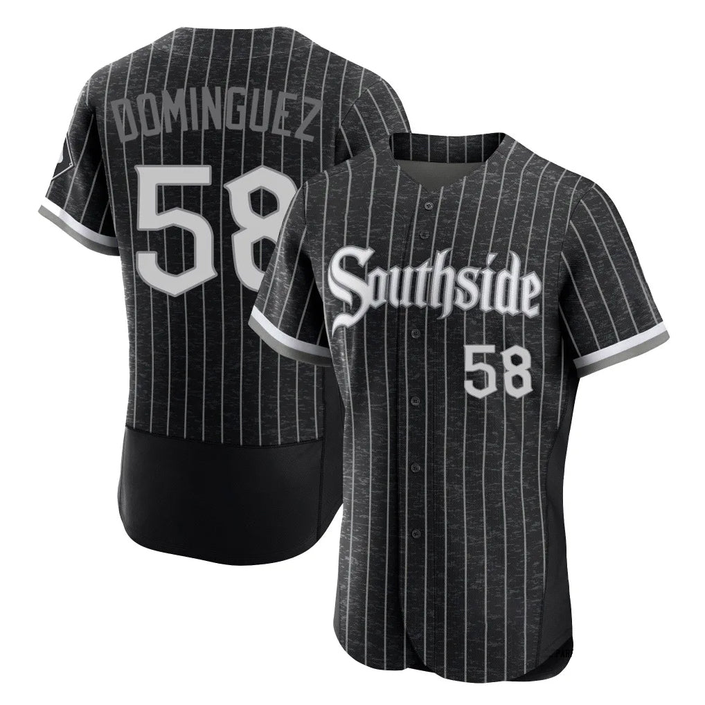 Pouc C.White Sox #58 Seranthony Dom¡§anguez Player Black City Connect Limited Elite Home Stitched Jerseys