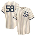 Pouc C.White Sox #58 Seranthony Dom¡§anguez Player Cream Field of Dreams Home Game Stitched Jerseys