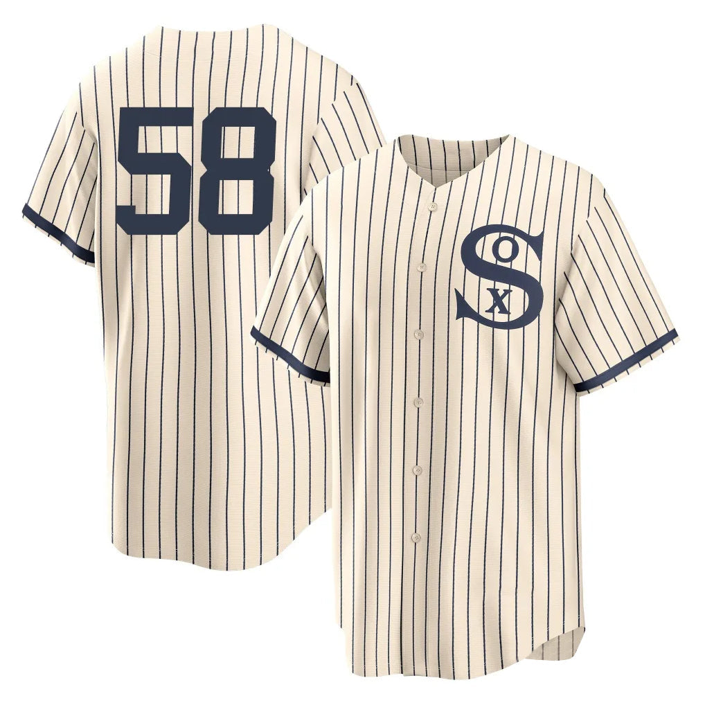 Pouc C.White Sox #58 Seranthony Dom¡§anguez Player Cream Field of Dreams Home Game Stitched Jerseys