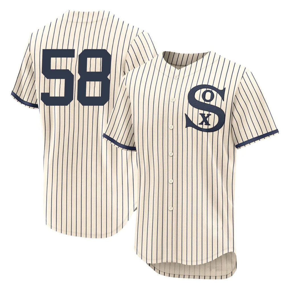 Pouc C.White Sox #58 Seranthony Dom¡§anguez Player Cream Field of Dreams Limited Elite Home Stitched Jerseys
