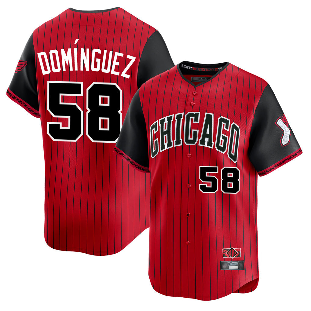 Pouc C.White Sox #58 Seranthony Dom¡§anguez Player Red City Connect Limited Home Stitched Jerseys