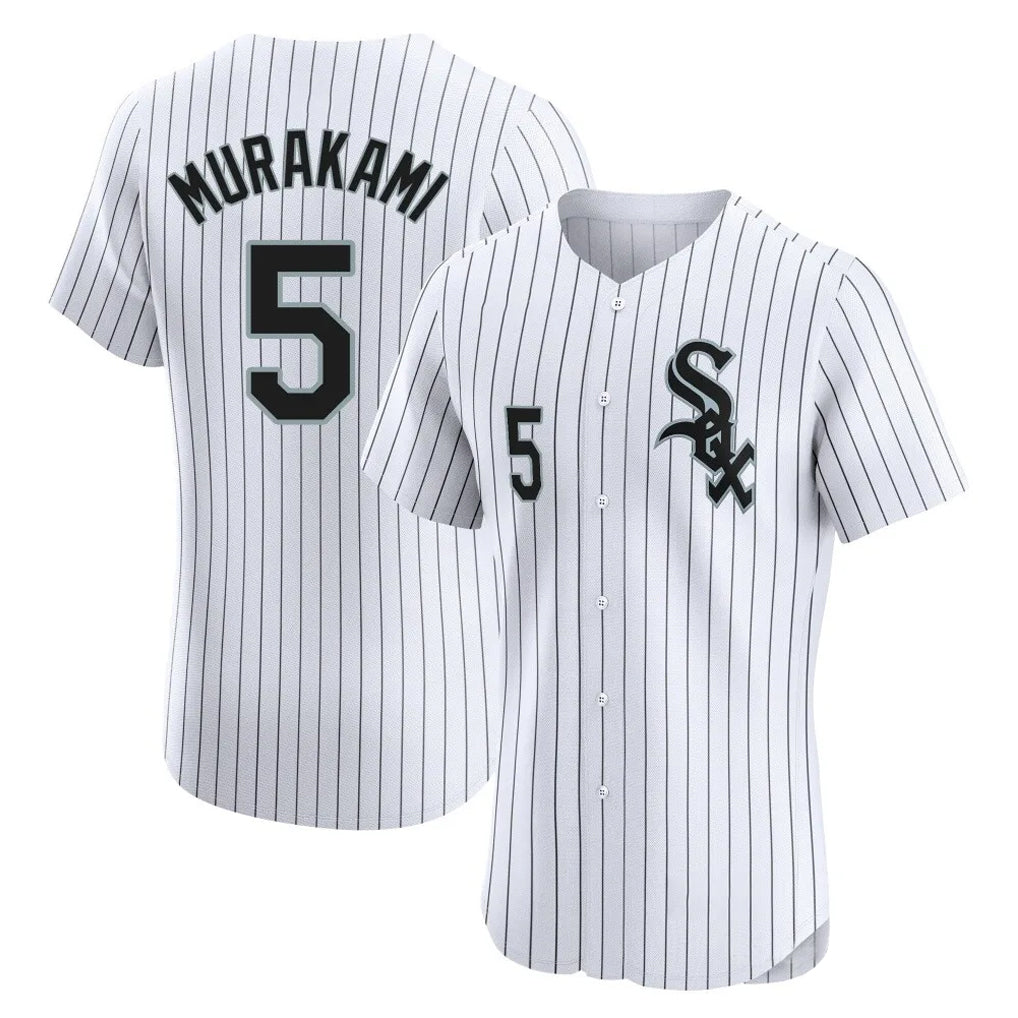 Pouc C.White Sox #5 Munetaka Murakami Player White Stripe Limited Elite Home Stitched Jerseys