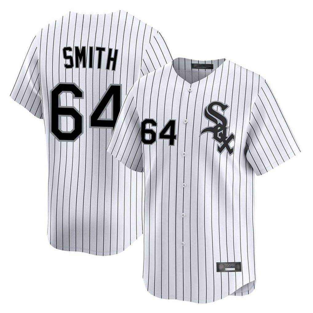 Pouc C.White Sox #64 Shane Smith Player White Stripe Limited Home Stitched Jerseys