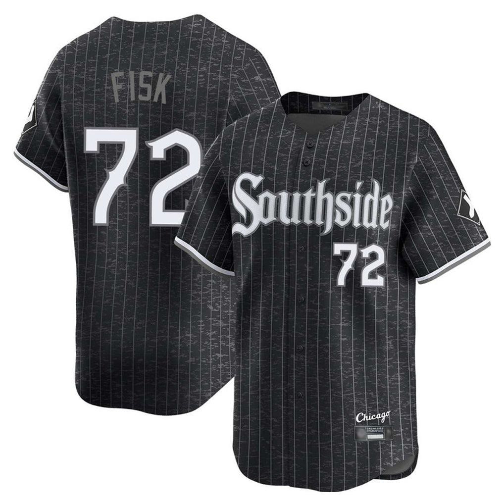 Pouc C.White Sox #72 Carlton Fisk Player Black City Connect Limited Home Stitched Jerseys