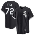 Pouc C.White Sox #72 Carlton Fisk Player Black Home Game Stitched Jerseys