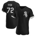 Pouc C.White Sox #72 Carlton Fisk Player Black Limited Elite Home Stitched Jerseys