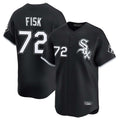 Pouc C.White Sox #72 Carlton Fisk Player Black Limited Home Stitched Jerseys