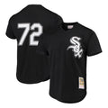 Pouc C.White Sox #72 Carlton Fisk Player Black Mitchell & Ness Cooperstown Collection Mesh Game Stitched Jerseys