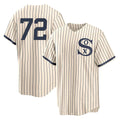 Pouc C.White Sox #72 Carlton Fisk Player Cream Field of Dreams Home Game Stitched Jerseys