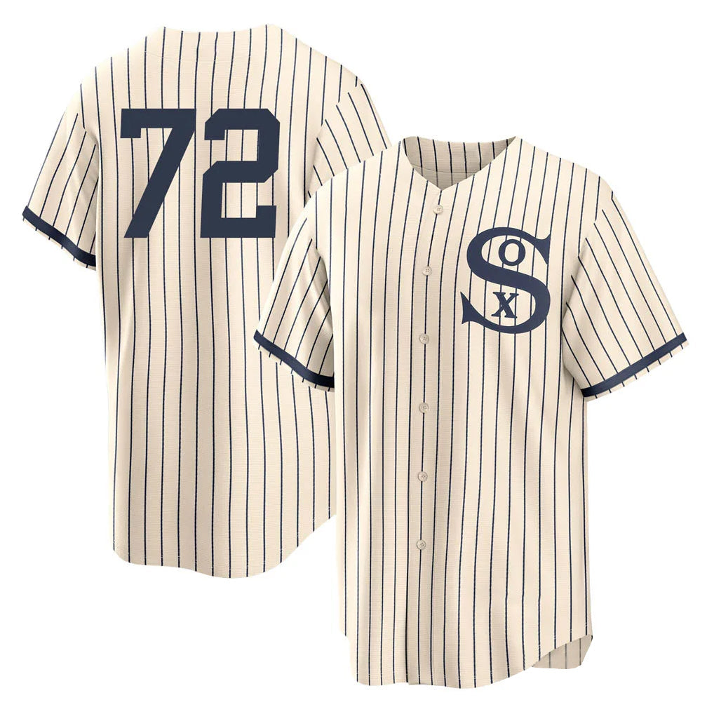 Pouc C.White Sox #72 Carlton Fisk Player Cream Field of Dreams Home Game Stitched Jerseys