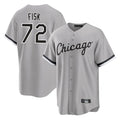 Pouc C.White Sox #72 Carlton Fisk Player Gray Home Game Stitched Jerseys