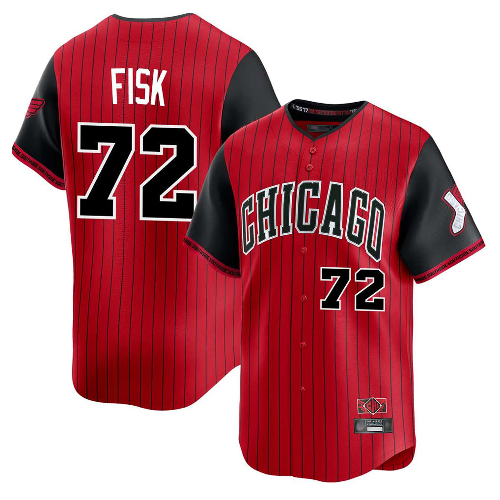 Pouc C.White Sox #72 Carlton Fisk Player Red City Connect Limited Home Stitched Jerseys