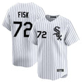 Pouc C.White Sox #72 Carlton Fisk Player White Stripe Limited Home Stitched Jerseys