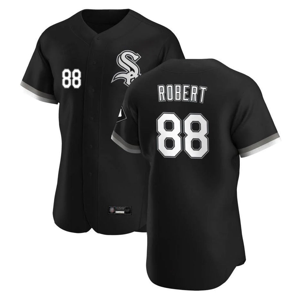 Pouc C.White Sox #88 Luis Robert Jr Player Black Limited Elite Home Stitched Jerseys