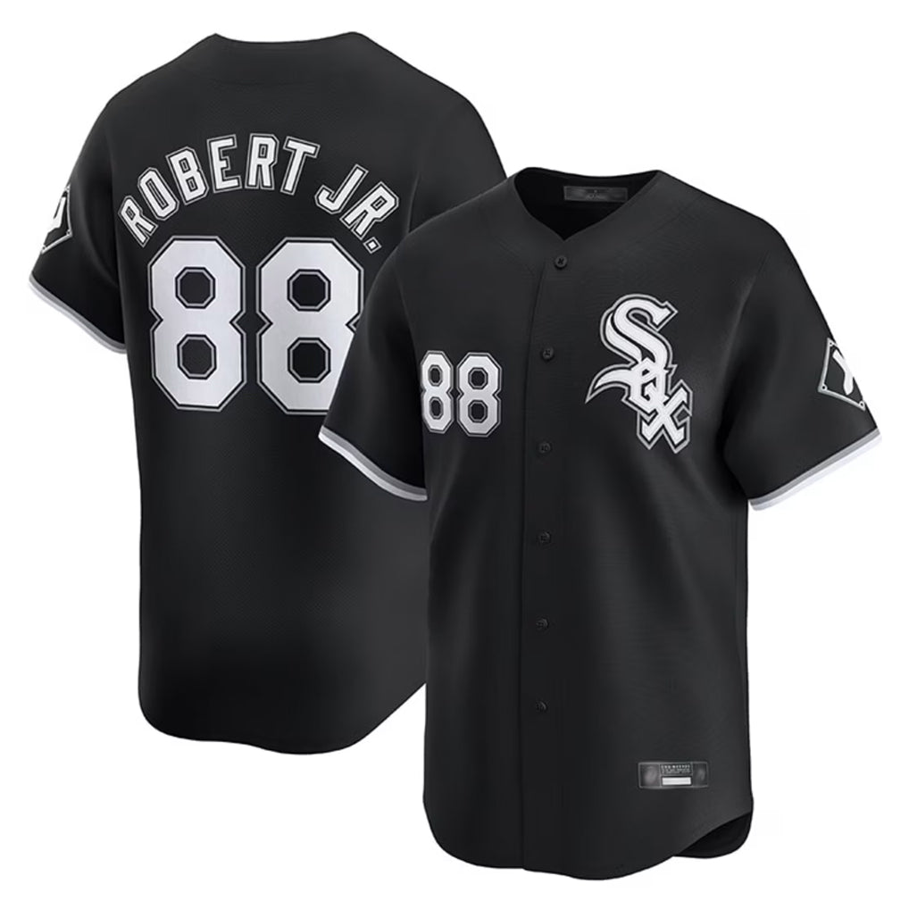 Pouc C.White Sox #88 Luis Robert Jr Player Black Limited Home Stitched Jerseys