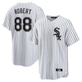 Pouc C.White Sox #88 Luis Robert Jr Player White Stripe Home Game Stitched Jerseys