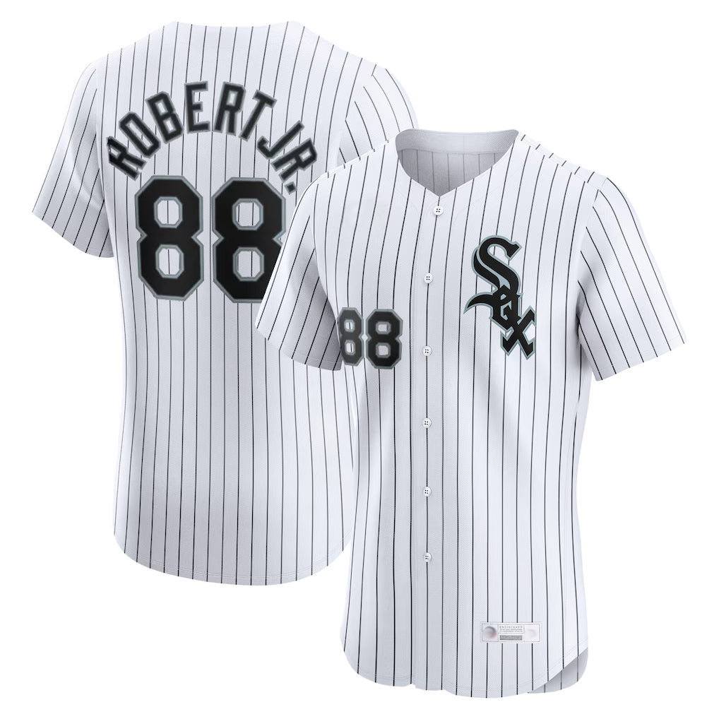 Pouc C.White Sox #88 Luis Robert Jr Player White Stripe Limited Elite Home Stitched Jerseys