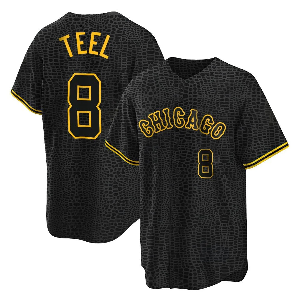 Pouc C.White Sox #8 Kyle Teel Player Black Snake Skin City Home Game Stitched Jerseys
